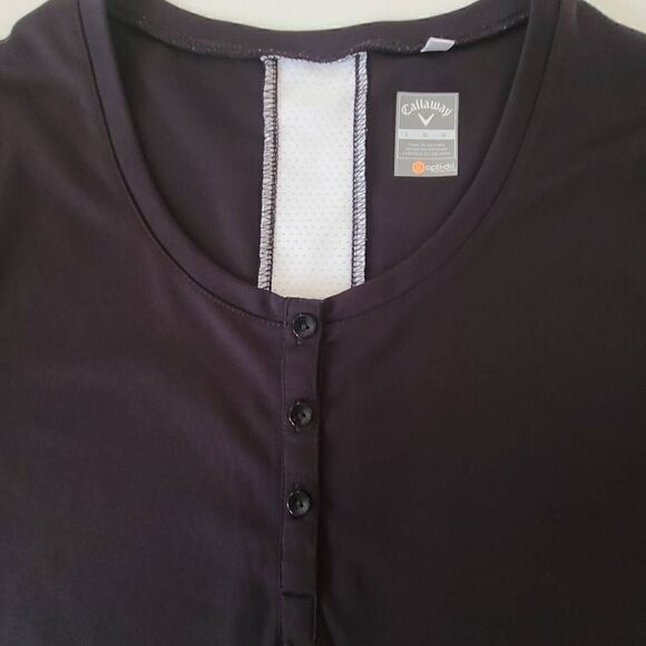 Callaway Opti Dri Womens Black Henley Athletic Golf Top Large - Picture 8 of 9